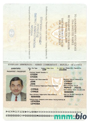 Cyprus passport Wersja 2 przykład w formacie PSD